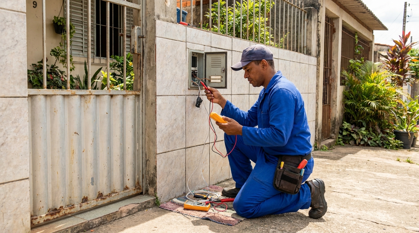 Manutenção elétrica no portão em Marília‑SP