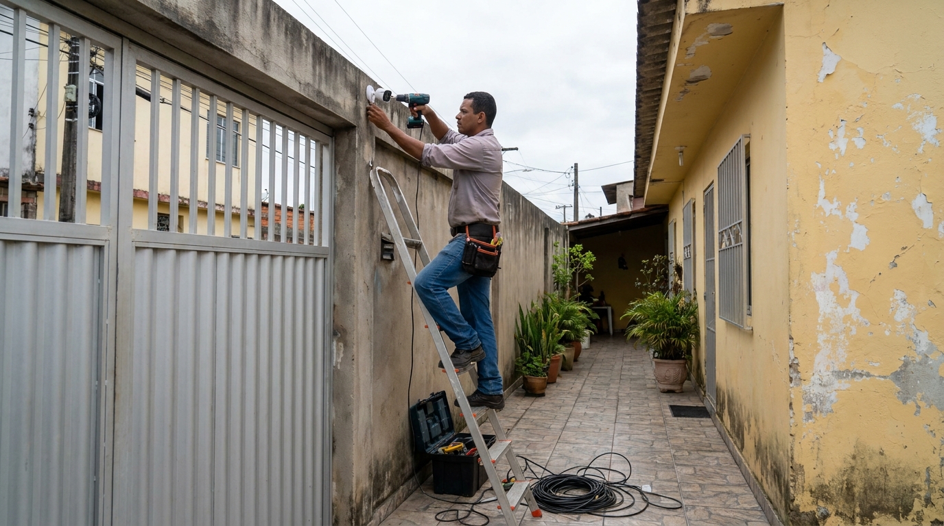 Passagem de cabeamento em Marília‑SP